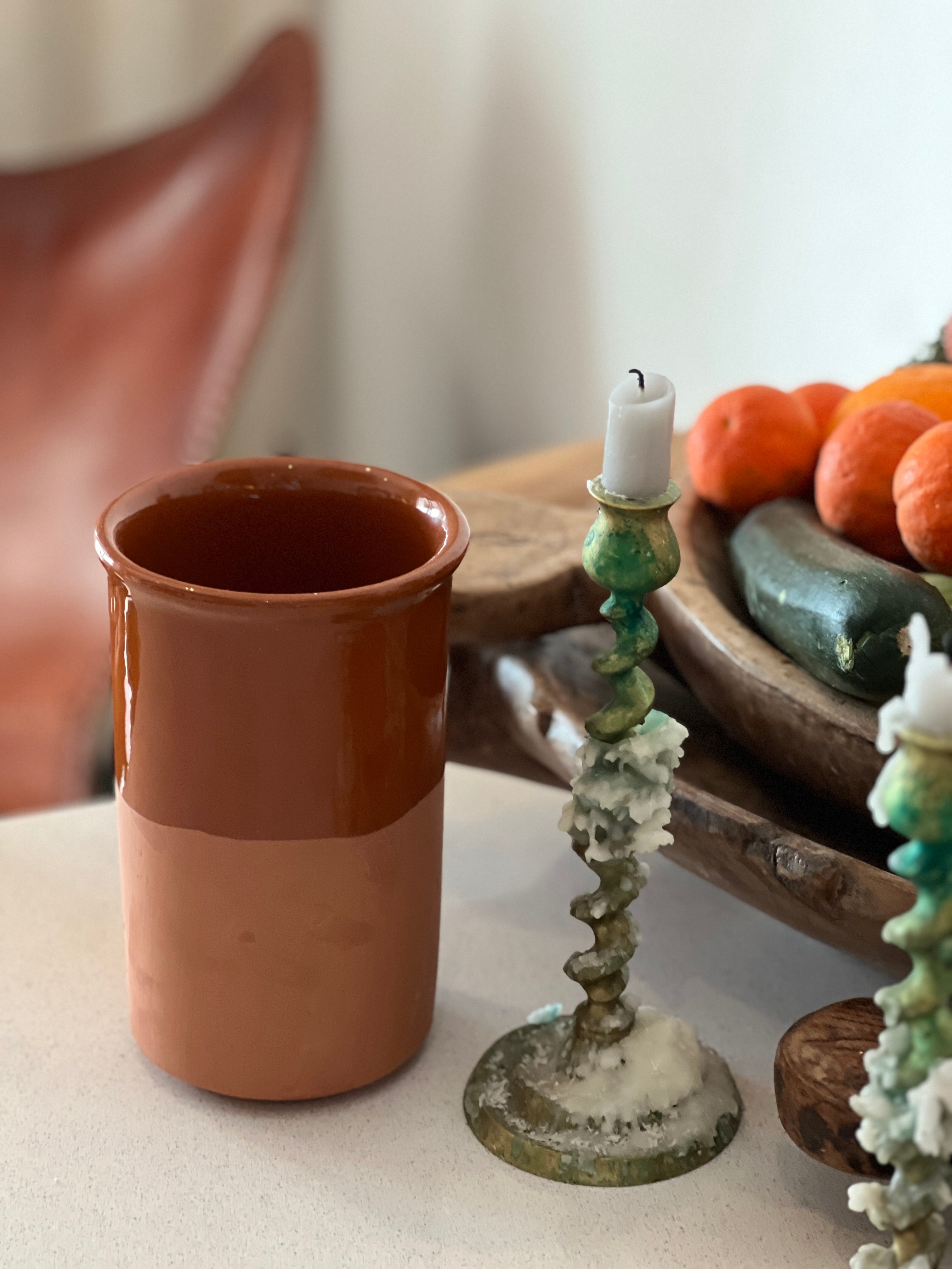 ceramic wine cooler on the table